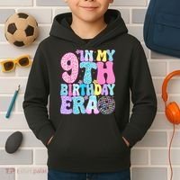 In My 9th Birthday Era Nine Bday 9 Year Old Kids Hoodie thumb 2