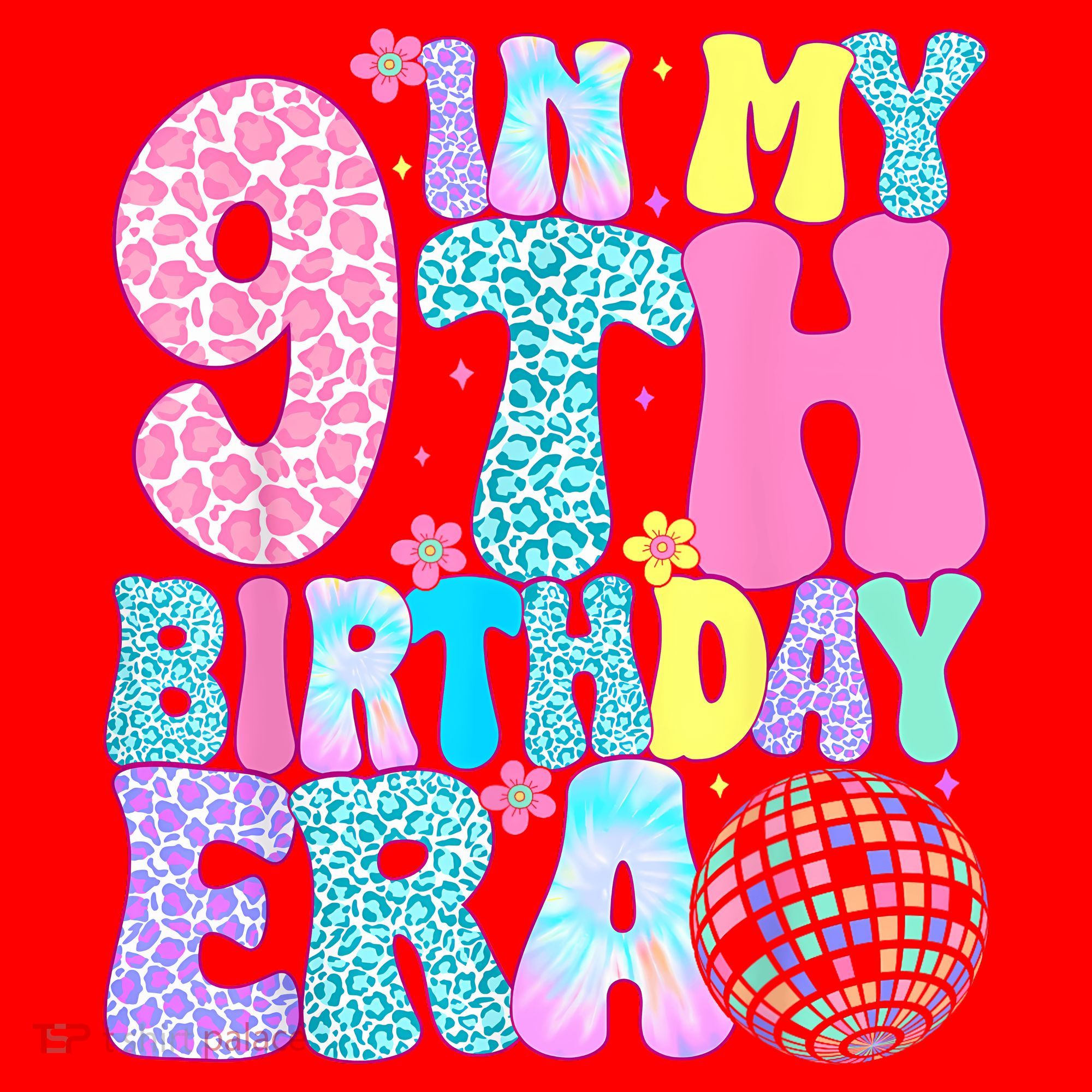 In My 9th Birthday Era Nine Bday 9 Year Old Santa Hat