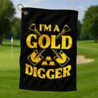 I M A Gold Digger Money Lifestyle Golf Towel thumb 1