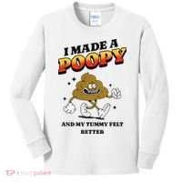 I Made A Poopy And My Tummy Felt Better Humor Meme Kids Long Sleeve Shirt thumb 0