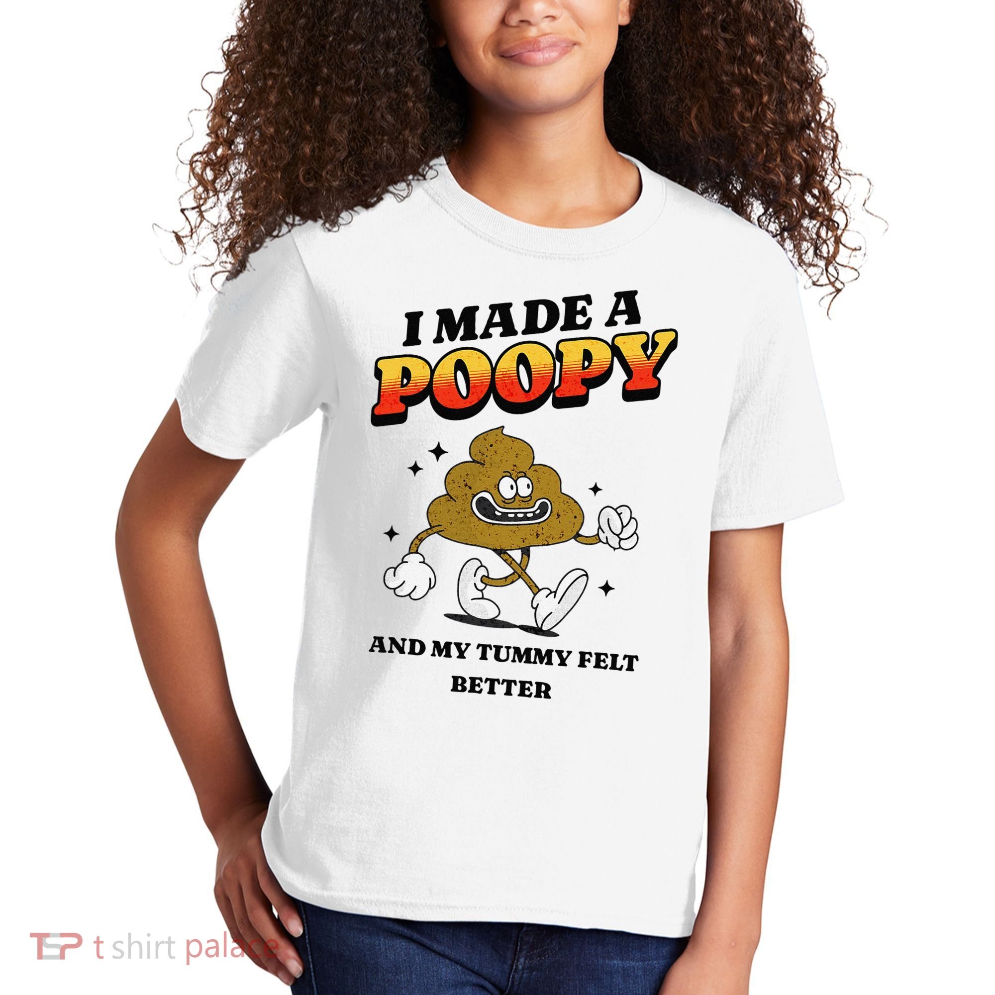 I Made A Poopy And My Tummy Felt Better Humor Meme Kids T-Shirt
