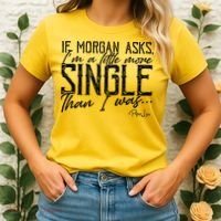 If Morgan Asks I'm A Little More Single Than I Was Women's T-Shirt thumb 2