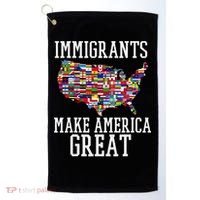Immigrants Make America Great Gift Golf Towel thumb 0