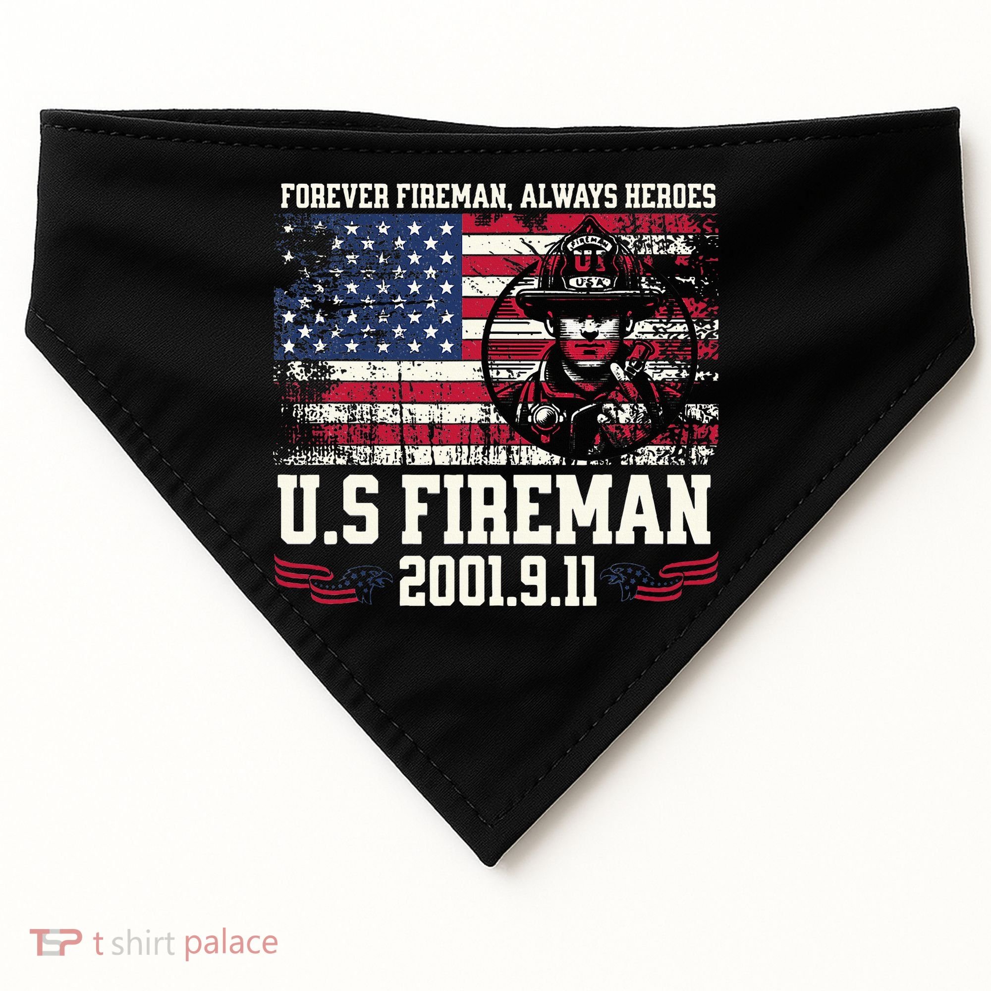 In Memory And Honor Of Firefighters Remembering 911 USA-Made Doggie Bandana