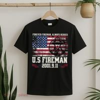 In Memory And Honor Of Firefighters Remembering 911 T-Shirt thumb 2