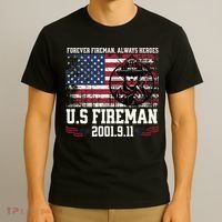 In Memory And Honor Of Firefighters Remembering 911 T-Shirt thumb 3