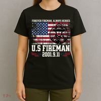 In Memory And Honor Of Firefighters Remembering 911 T-Shirt thumb 4