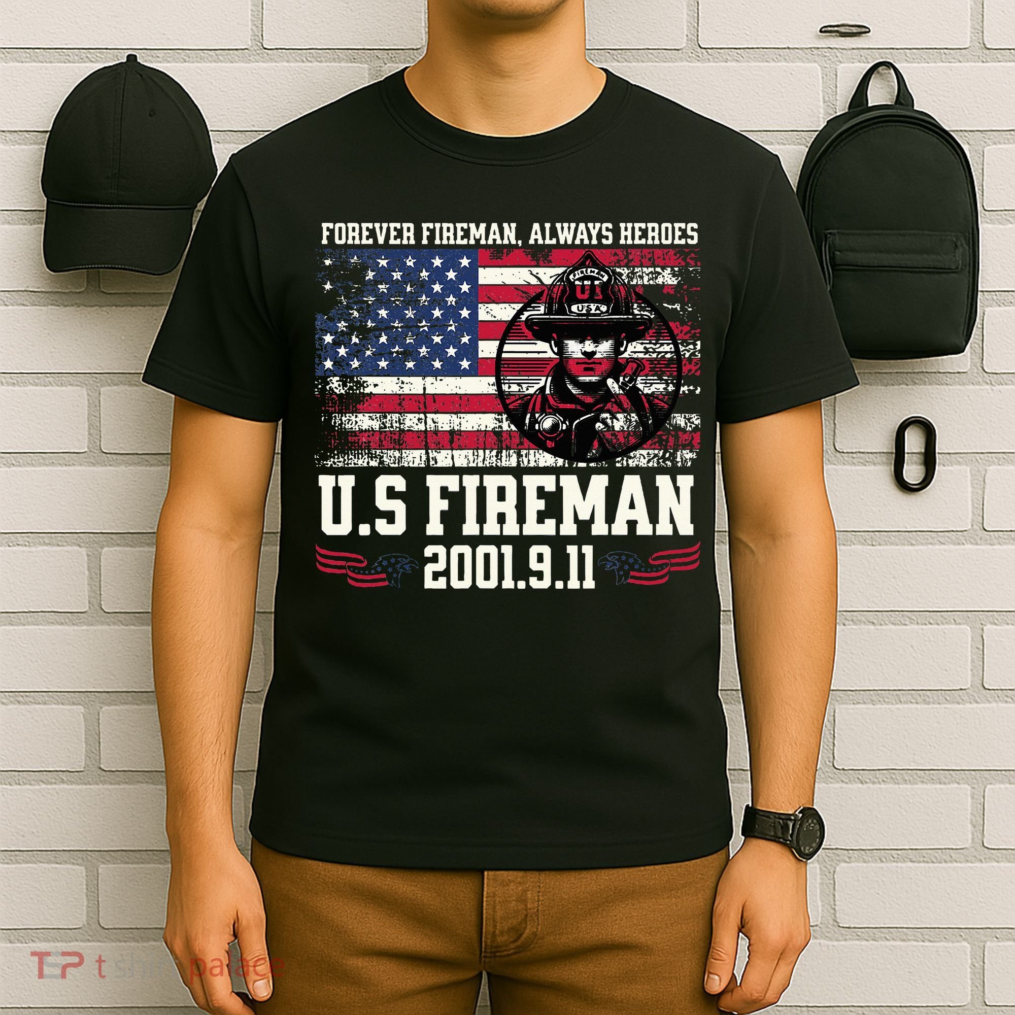 In Memory And Honor Of Firefighters Remembering 911 T-Shirt