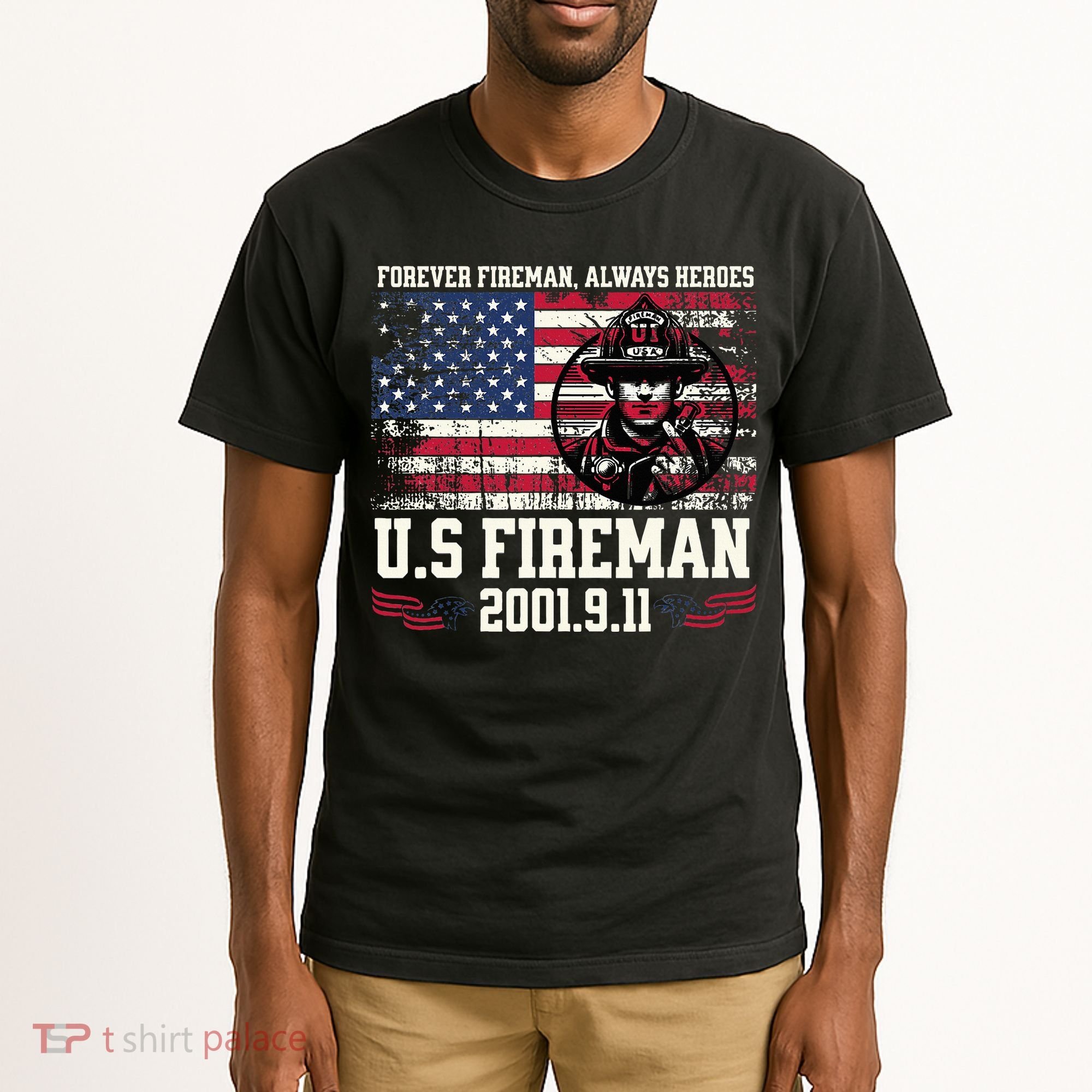 In Memory And Honor Of Firefighters Remembering 911 Tall T-Shirt