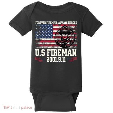 In Memory And Honor Of Firefighters Remembering 911 Baby Bodysuit