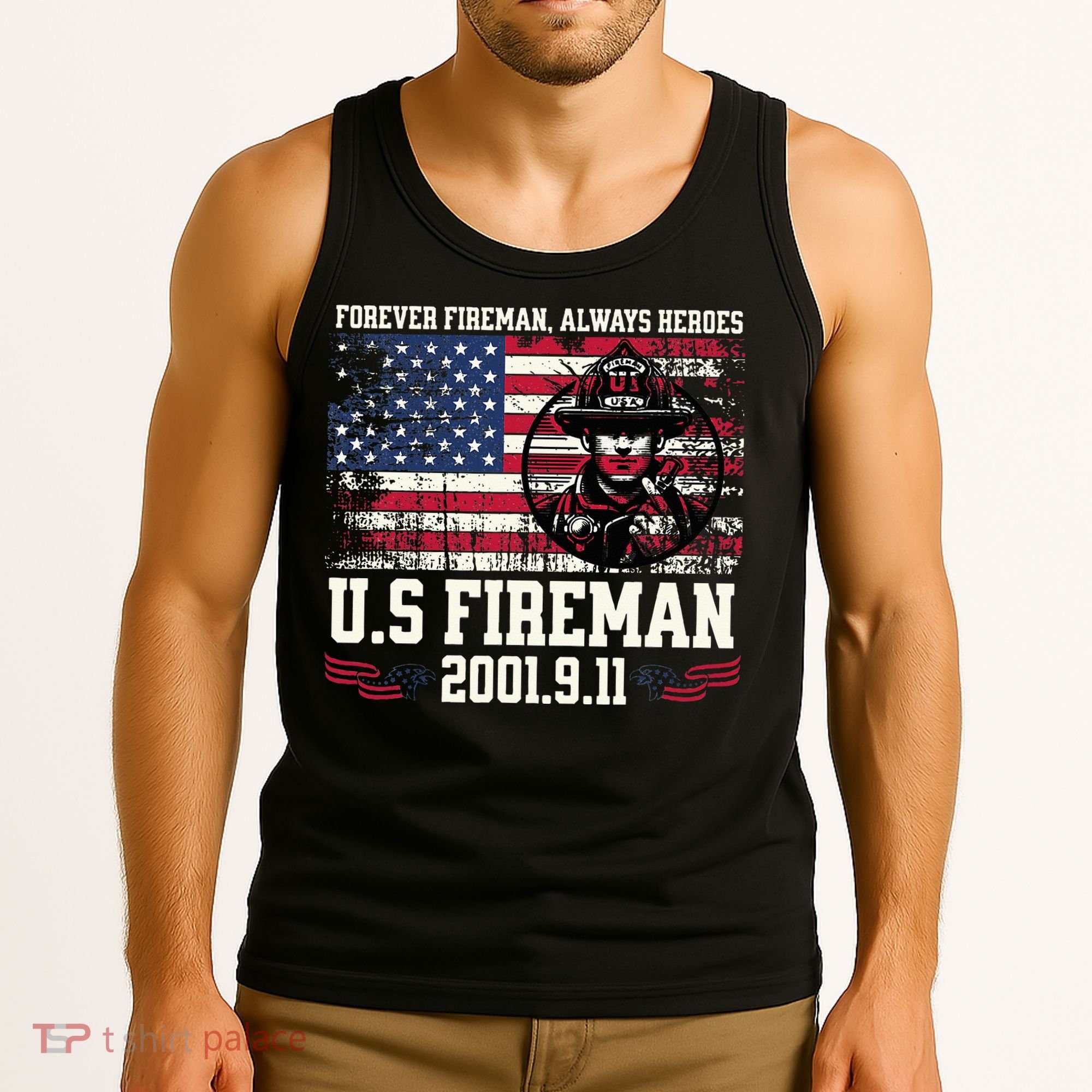In Memory And Honor Of Firefighters Remembering 911 Tank Top