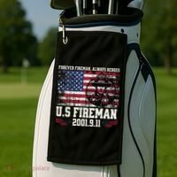 In Memory And Honor Of Firefighters Remembering 911 Golf Towel thumb 2