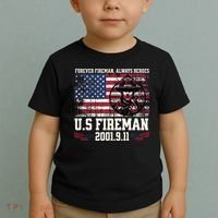 In Memory And Honor Of Firefighters Remembering 911 Toddler T-Shirt thumb 2
