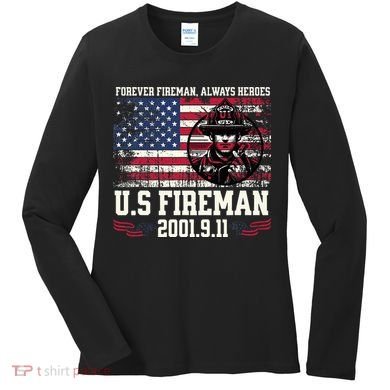 In Memory And Honor Of Firefighters Remembering 911 Women's Long Sleeve Shirt