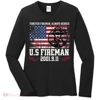 In Memory And Honor Of Firefighters Remembering 911 Women's Long Sleeve Shirt thumb 0
