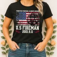 In Memory And Honor Of Firefighters Remembering 911 Women's T-Shirt thumb 2