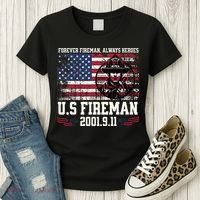 In Memory And Honor Of Firefighters Remembering 911 Women's T-Shirt thumb 3