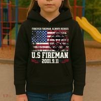 In Memory And Honor Of Firefighters Remembering 911 Kids Hoodie thumb 3