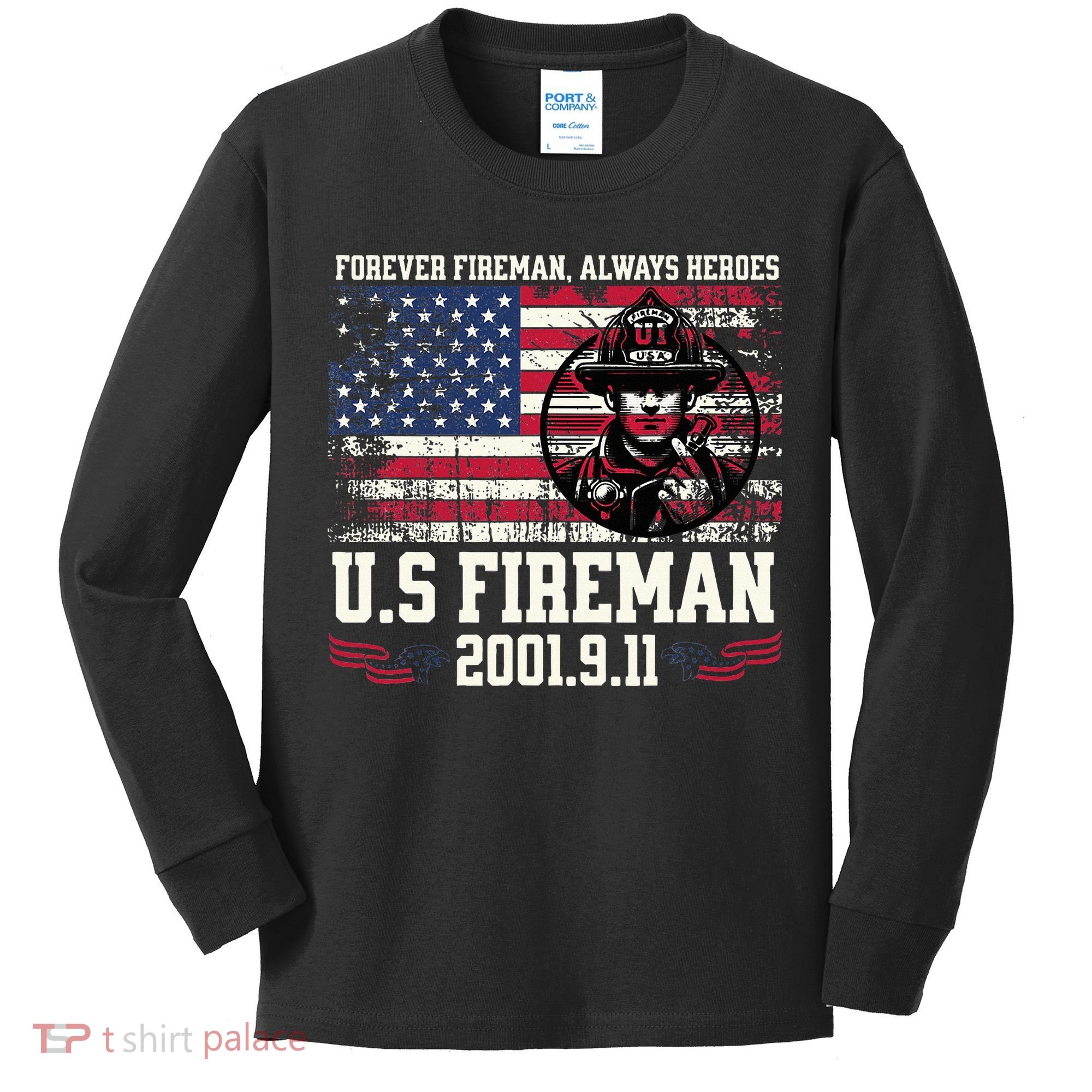 In Memory And Honor Of Firefighters Remembering 911 Kids Long Sleeve Shirt