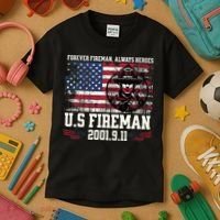 In Memory And Honor Of Firefighters Remembering 911 Kids T-Shirt thumb 3