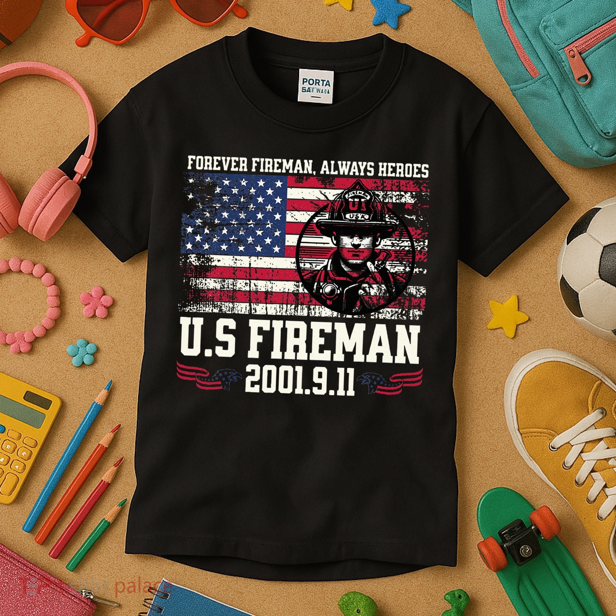 In Memory And Honor Of Firefighters Remembering 911 Kids T-Shirt
