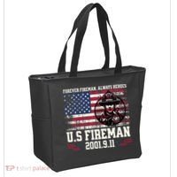 In Memory And Honor Of Firefighters Remembering 911 Tote Bag thumb 2