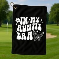 In My Auntie Era Fun Aunt Butterfly Golf Towel thumb 1