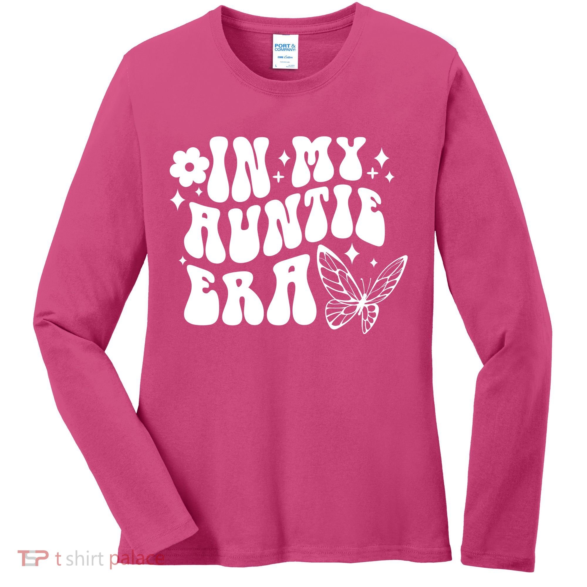 In My Auntie Era Fun Aunt Butterfly Women's Long Sleeve Shirt