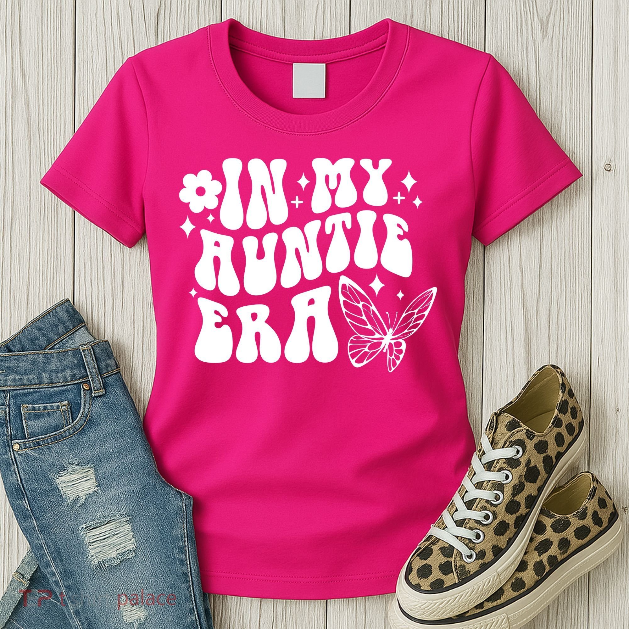 In My Auntie Era Fun Aunt Butterfly Women's T-Shirt