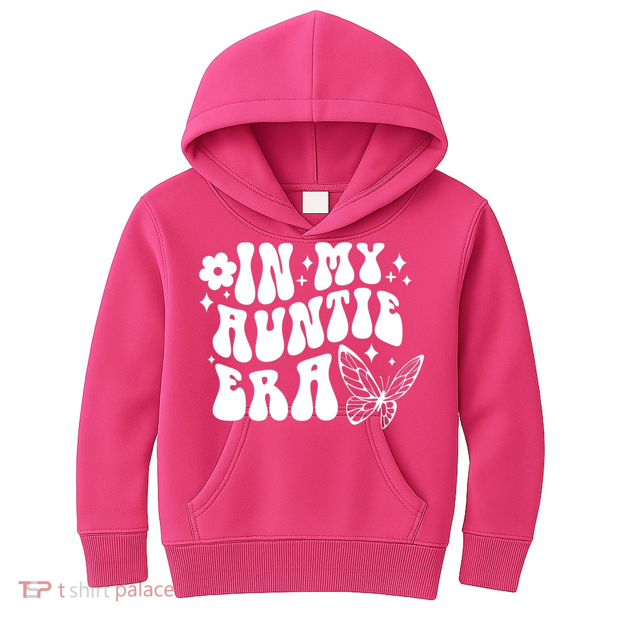 In My Auntie Era Fun Aunt Butterfly Kids Hoodie