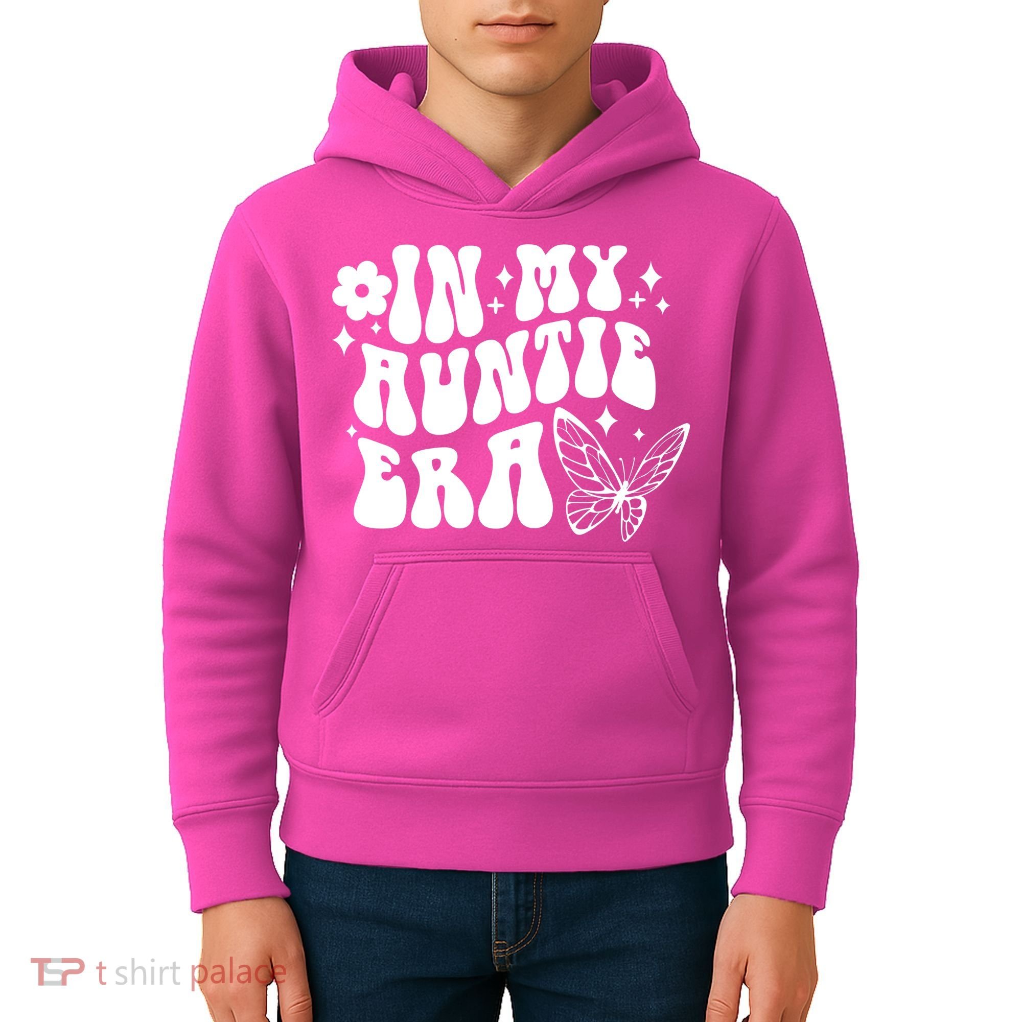 In My Auntie Era Fun Aunt Butterfly Kids Hoodie