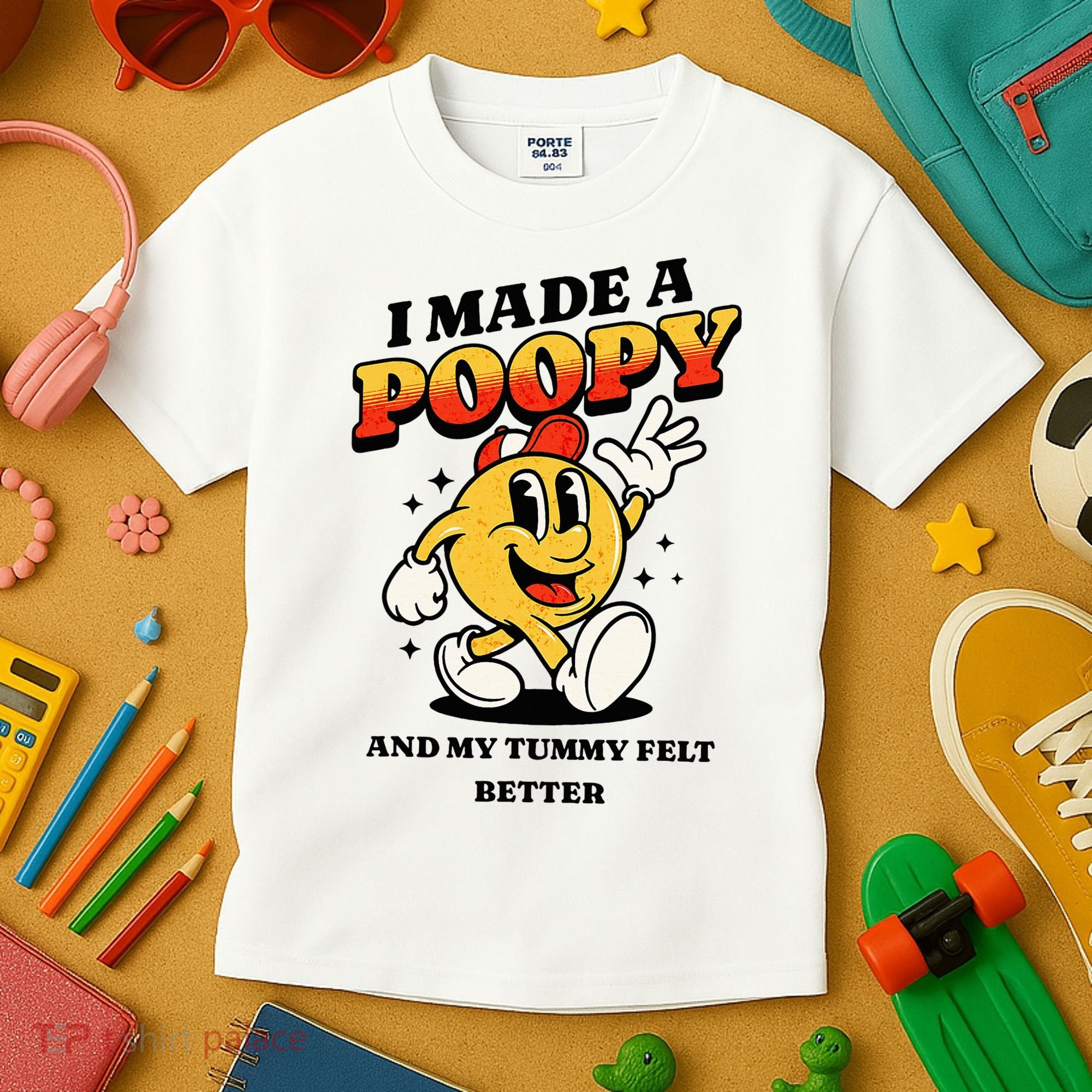 I Made A Poopy And My Tummy Felt Better Adult Humor Meme Kids T-Shirt