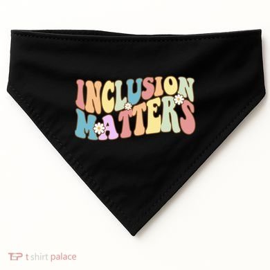 Inclusion Matters Autism Awareness Retro Floral USA-Made Doggie Bandana