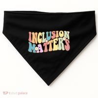 Inclusion Matters Autism Awareness Retro Floral USA-Made Doggie Bandana thumb 0