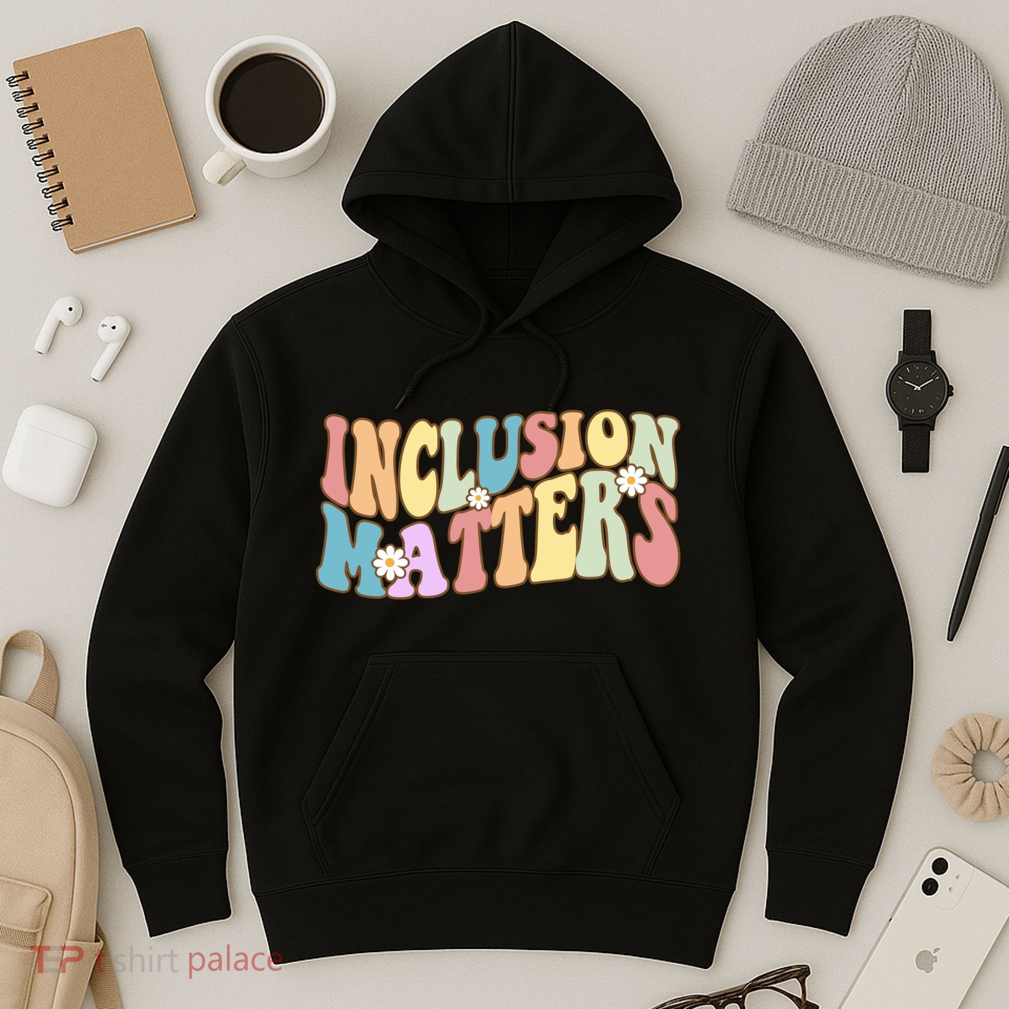 Inclusion Matters Autism Awareness Retro Floral Hoodie