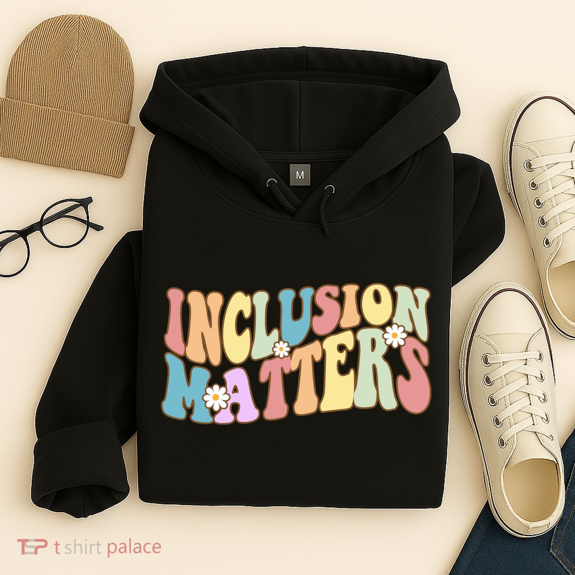 Inclusion Matters Autism Awareness Retro Floral Hoodie