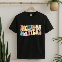 Inclusion Matters Autism Awareness Retro Floral T-Shirt thumb 2