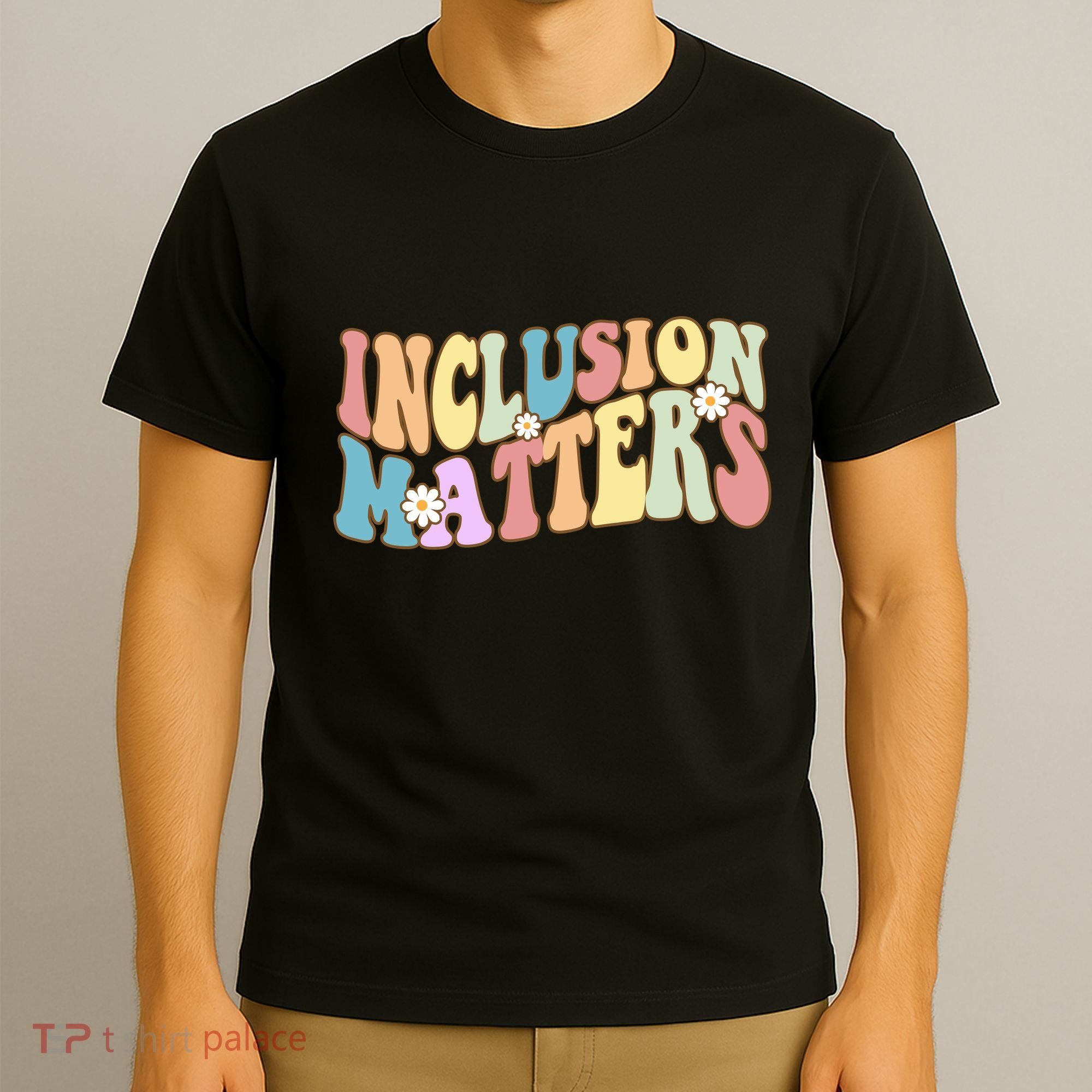 Inclusion Matters Autism Awareness Retro Floral T-Shirt