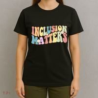 Inclusion Matters Autism Awareness Retro Floral T-Shirt thumb 4