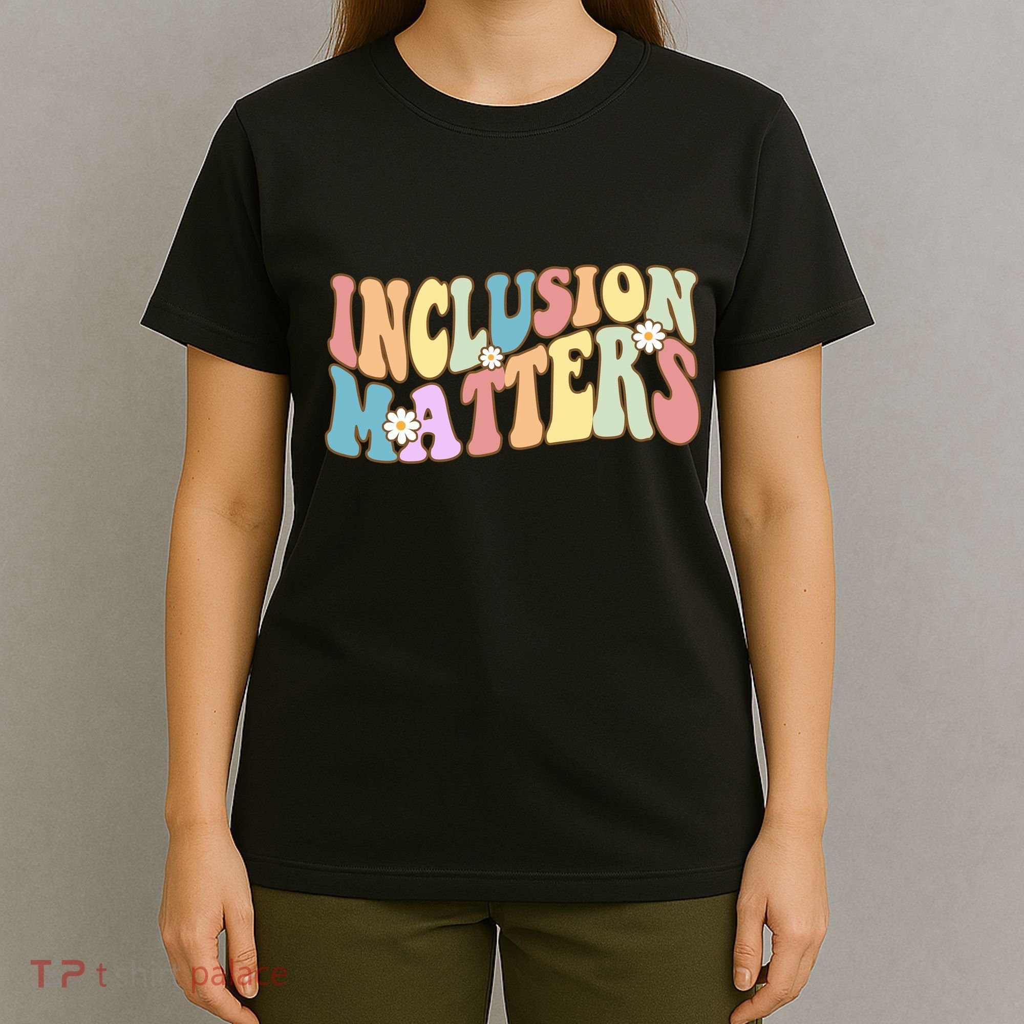Inclusion Matters Autism Awareness Retro Floral T-Shirt