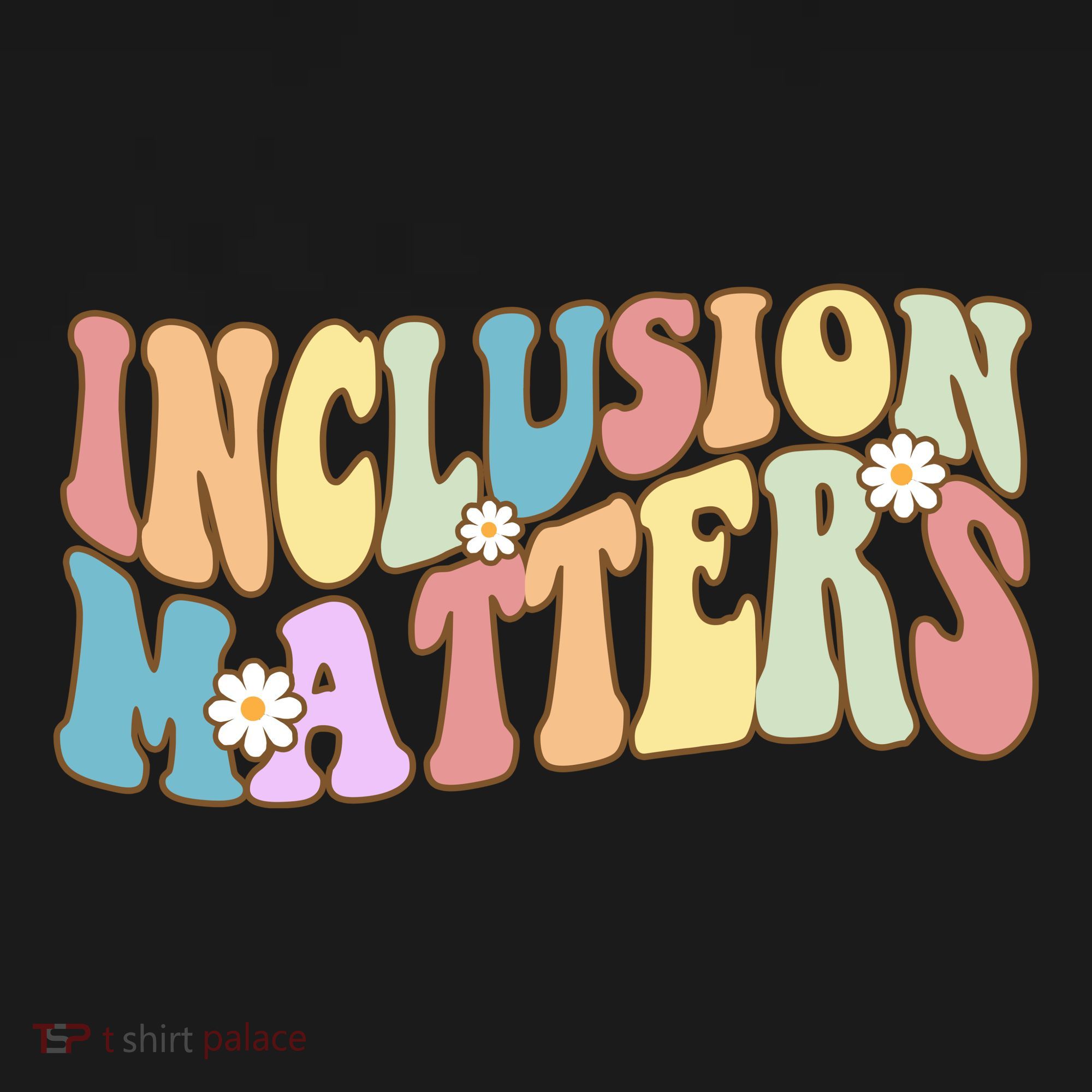 Inclusion Matters Autism Awareness Retro Floral T-Shirt