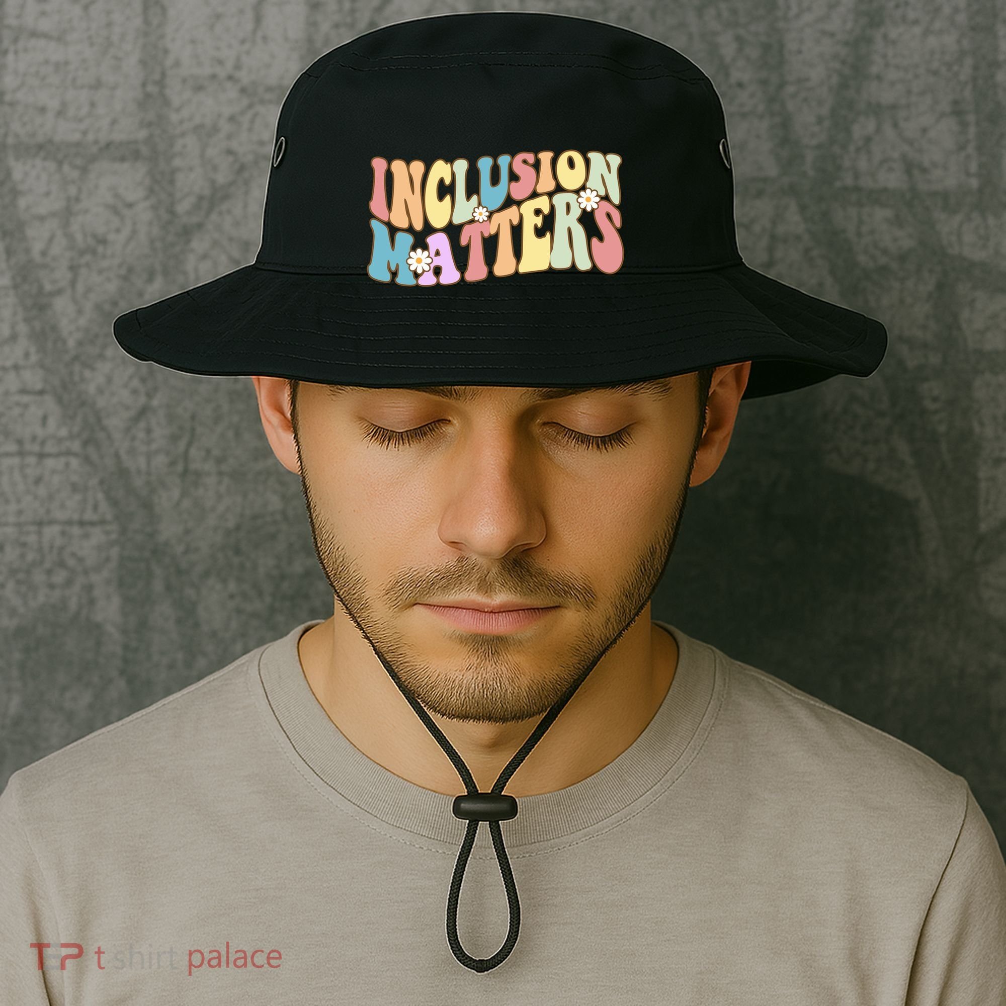 Inclusion Matters Autism Awareness Retro Floral Bucket Hat