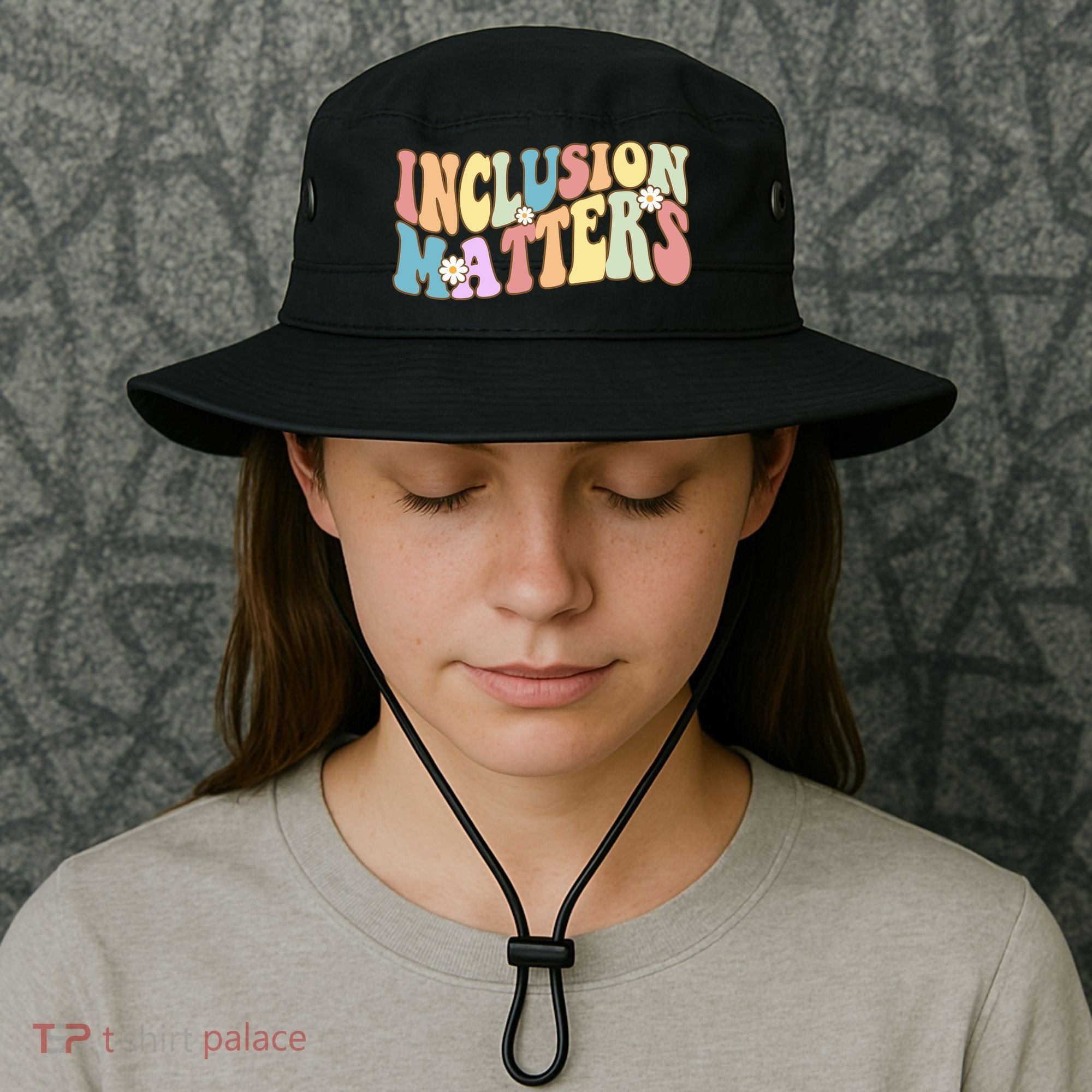 Inclusion Matters Autism Awareness Retro Floral Bucket Hat