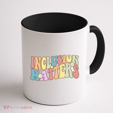 Inclusion Matters Autism Awareness Retro Floral Coffee Mug back