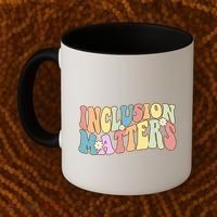 Inclusion Matters Autism Awareness Retro Floral Coffee Mug thumb 2