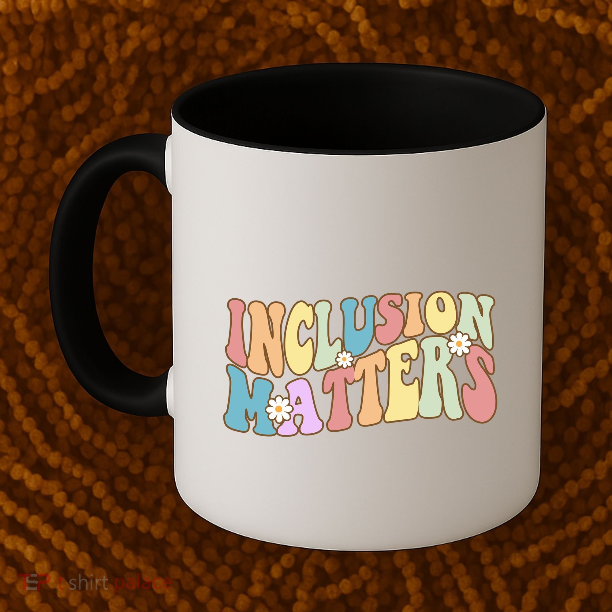 Inclusion Matters Autism Awareness Retro Floral Coffee Mug