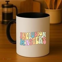 Inclusion Matters Autism Awareness Retro Floral Coffee Mug thumb 4