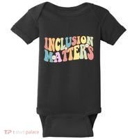 Inclusion Matters Autism Awareness Retro Floral Baby Bodysuit thumb 0
