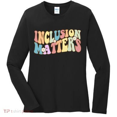 Inclusion Matters Autism Awareness Retro Floral Women's Long Sleeve Shirt