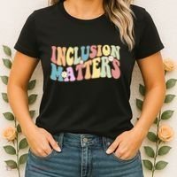 Inclusion Matters Autism Awareness Retro Floral Women's T-Shirt thumb 2